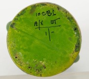 A pair of green ceramic vases, 20th century, 17cm high - 2