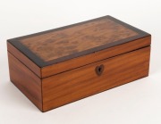 DRAFTSMAN'S antique workbox, mahogany, rosewood and yew, fitted with lift out trays and assorted tools, late 19th century, 9 cm high, 24.5cm wide,14cm deep - 3