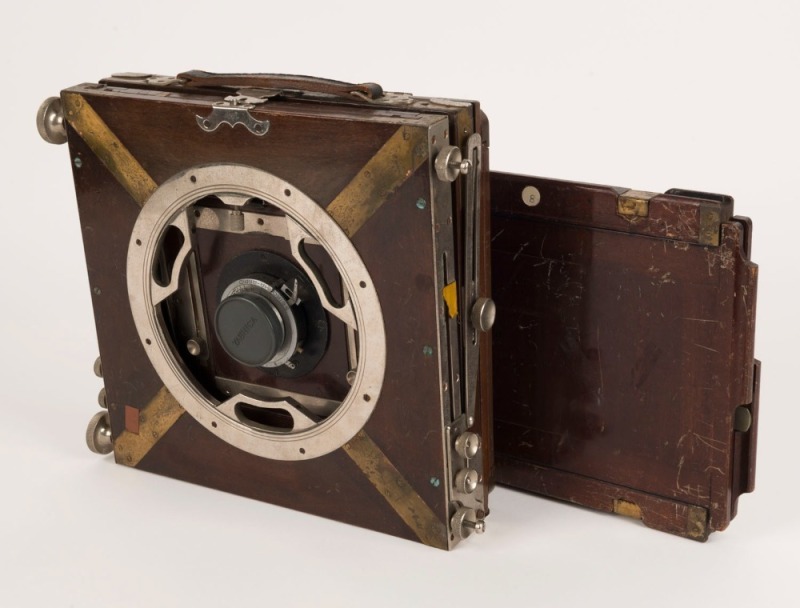 An antique timber camera with Japanese lens, ​​​​​​​26cm high