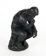 AUGUSTE RODIN (after), The Thinker, cast bronze statue, 20th century, ​​​​​​​20cm high - 2