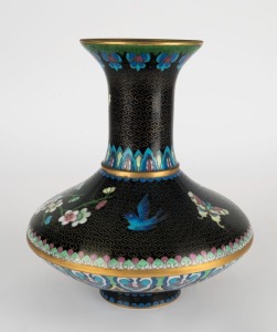A Chinese cloisonne vase with floral decoration, 20th century, ​​​​​​​23cm high