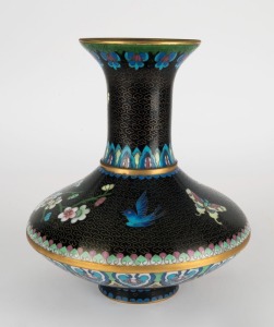 A Chinese cloisonne vase with floral decoration, 20th century, 23cm high