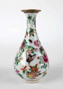 A Chinese famille rose baluster shaped porcelain vase, Qing Dynasty, 19th century, ​​​​​​​18cm high