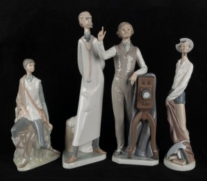 Three LLADRO Spanish porcelain statues, together with a NAO Spanish porcelain seated statue, late 20th century, (4 items), the largest 36cm high