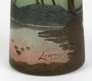 LEGRAS antique French cameo glass landscape vase, early 20th century, signed "Legras", 21cm high - 3