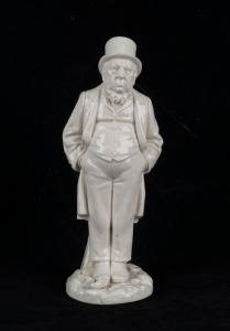 HADLEY'S WORCESTER "PAUL KRUGER" (1st President of South African Republic) white porcelain statue, stamped "Hadley's Worcester, England" with monogram, 21cm high