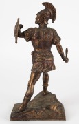 A gilt spelter statue of a Greek warrior, 20th century, ​​​​​​​32cm high - 2