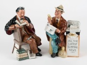ROYAL DOULTON&nbsp;"The Professor" (HN 2281) porcelain statue, together with "Stop Press" (HN 2683) porcelain statue, (2 items), factory marks to bases, 19cm and 20cm high