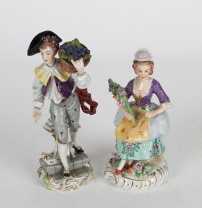 Two antique German porcelain statues, 19th century, ​​​​​​​15cm and 12.5cm high