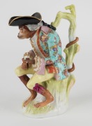 MEISSEN antique German porcelain monkey jug in the Toby style, blue crossed swords mark, 18th/19th century, ​​​​​​​22cm high - 3