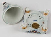SPODE antique English porcelain&nbsp;pastille burner and conical cover with floral decoration and lion paw feet, circa 1820, blue factory mark "SPODE", ​​​​​​​12cm high - 4