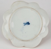 MEISSEN antique German porcelain candle holder with applied dragon handle, rats and berries, plus hand-painted romantic scene vignette decoration, 18th/19th century, blue crossed swords mark to base, ​​​​​​​6cm high, 14cm wide - 4