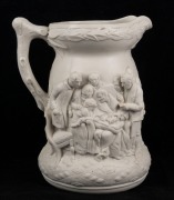 "DEATH OF THE DUKE OF WELLINGTON" antique English Parian porcelain jug, attributed to SAMUEL ALCOCK, circa 1852, unmarked, an impressive 27cm high, 23cm wide - 3