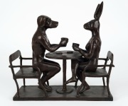GILLIE & MARC SCHATTNER, The Tea Party, cast bronze, signed "Gillie and Marc", ​​​​​​​25cm high, 27cm wide - 2