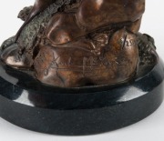 KIRK McGUIRE&nbsp;(U.S.A.), "Sea", cast bronze and black slate, signed "Kirk McGuire, 1991", 16cm high - 2