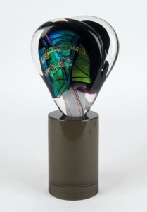 SHAWN ELIZABETH "Messenger" Evolution Series art glass sculpture, circa 1998, 31cm high