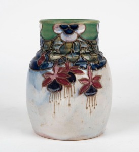 ROYAL DOULTON "Fuchsia" patterned stoneware vase, early 20th century, impressed factory mark to base, 15.5cm high