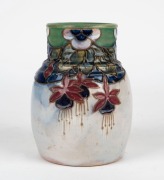 ROYAL DOULTON "Fuchsia" patterned stoneware vase, early 20th century,&nbsp; impressed factory mark to base,&nbsp; ​​​​​​​15.5cm high