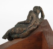 ARTIST UNKNOWN, (reclining nude), cast bronze and wood, 18cm high  - 3