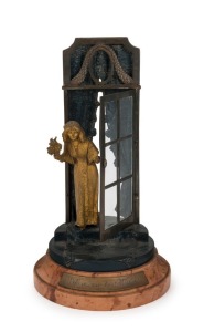 CARL KAUBA (Austria 1865-1922), With All My Best Wishes, cast bronze, glass and marble, signed near base with additional foundry mark, 32cm high