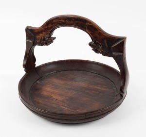 A Chinese timber tea tray 19th/20th century, ​​​​​​​30cm high, 37cm wide