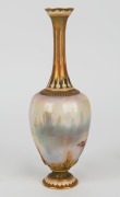 ROYAL WORCESTER antique English porcelain vase with hand-painted cranes in landscape signed "A. LEWIS", early 20th century, green factory mark to base, 27cm high - 2