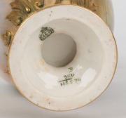 ROYAL WORCESTER antique English porcelain vase with hand-painted cranes in landscape signed "A. LEWIS", early 20th century, green factory mark to base, 27cm high - 3