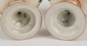 ROYAL WORCESTER pair of antique English porcelain bonbon dish with hand-painted rose and fruit decoration, one signed "AUSTIN" early 20th century, green factory mark to base, 16cm high, 15.5cm wide - 3