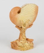 ROYAL WORCESTER antique English nautilus&nbsp;shell vase, 19th century, puce factory mark to base, 17cm high - 2