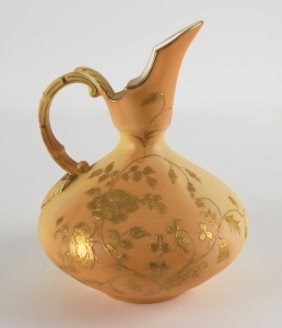 GRAINGER & Co. WORCESTER antique English porcelain ewer with gilt floral decoration, 19th century, brown factory mark to base, 16cm high