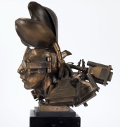 THEODORE GALL (1941 - ), "Port Adapter", cast bronze and black marble, signed "T. Gall", 32cm high overall - 2
