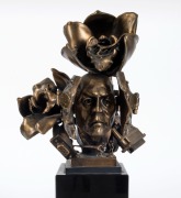 THEODORE GALL (1941 - ), "Port Adapter", cast bronze and black marble, signed "T. Gall", 32cm high overall - 4