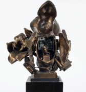 THEODORE GALL (1941 - ), "Port Adapter", cast bronze and black marble, signed "T. Gall", 32cm high overall - 5