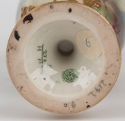 ROYAL WORCESTER antique English porcelain ewer with hand-painted yellow and white roses, signed "R. AUSTIN", circa 1912, green factory mark to base, ​​​​​​​30cm high - 3