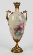 ROYAL WORCESTER antique English porcelain&nbsp;urn&nbsp;with hand-painted sweet peas, signed "A. SCHUCK", circa 1908, green factory mark to base, 35.5cm high - 2