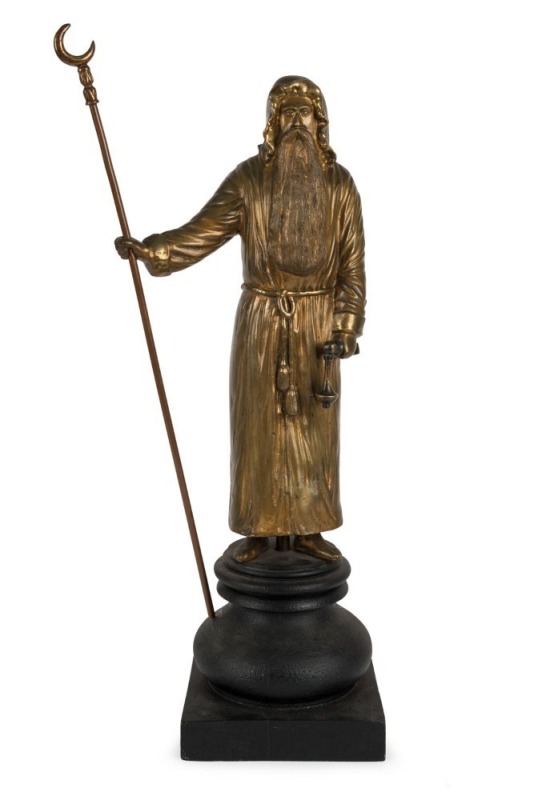 A Russian bronze statue on ebonised base, 19th century, 59cm high