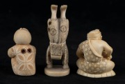 Three Japanese carved ivory netsuke, including handstand example, Meiji period, 20th century, the largest 7cm high - 2