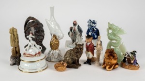 Thirteen assorted statues and ornaments, 20th century, the largest 22cm high