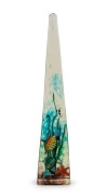 CENEDESE rare Murano aquarium glass obelisk by ALFREDO BARBINI,  50.5cm high - 2