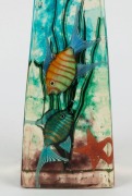 CENEDESE rare Murano aquarium glass obelisk by ALFREDO BARBINI,  50.5cm high - 3