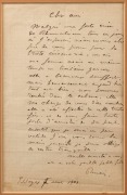 RENOIR, Pierre-Auguste (1841 - 1919). Autographed letter, signed "Renoir" and dated August 7, 1901; single sheet (200 x 125mm) written entirely in Renoir's hand to an unidentified friend ("Cher ami"); the artist apologizes for not having been able to atte - 2