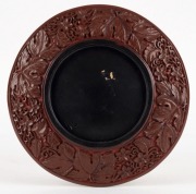 An antique Chinese cinnabar lacquered plate with lychee fruit decoration, Qing Dynasty, 18th/19th, note decorated on the reverse as well. ​​​​​​​20cm diameter - 2