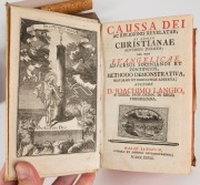 "Selectae Antiquitatis..." by Christoph Philipp von Waldenfels [Nuremburg, 1677] in 17th century leather binding; "Caussa Dei ac religionis revelatae; et quidem CHRISTIANAE adversus Judaeos...." by Johann Joachim Lange [Halle, Saxony, 1727] in 18th centur - 2