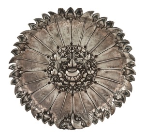 An antique Yogya silver lotus dish, 19th/20th century, 22cm wide, 266 grams