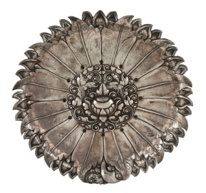 An antique Yogya silver lotus dish, 19th/20th century, ​​​​​​​22cm wide, 266 grams