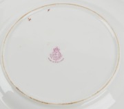 ROYAL WORCESTER English porcelain plate,&nbsp;with hand-painted fruit decoration, signed "T. LOCKYER", early 20th century, puce factory mark to base, 22.5cm wide - 2