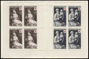 1900-89 "Marianne" collection on annotated album pages, majority **/*, includes some postal stationery: Collection of Red Cross booklets 1953 and 1965-83 with 13 years duplicated, total of 33 booklets.