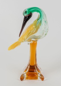 A Murano Italian art glass water bird statue, 20th century, 25cm high