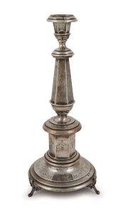 An Austro-Hungarian silver candlestick, 19th century, 35.5cm high, 382 grams
