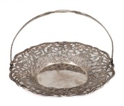 A Chinese export silver pierced basket, 19th/20th century, 20cm wide, 224 grams